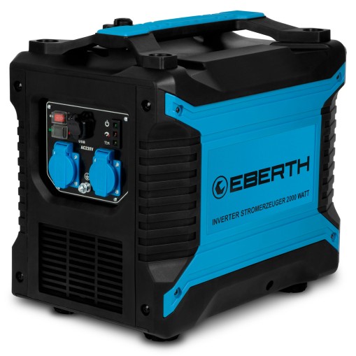 EBERTH Generador de Corriente Inverter 2000 W 3 CV, 2x 230V con motor de gasolina