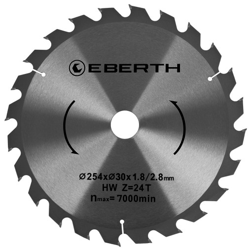 EBERTH Hoja de sierra circular, 254 mm de diámetro, 24 dientes