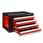 EBERTH Caja de herramientas con 4 cajones rojo