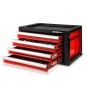 EBERTH Caja de herramientas con 4 cajones incl. herramientas rojas